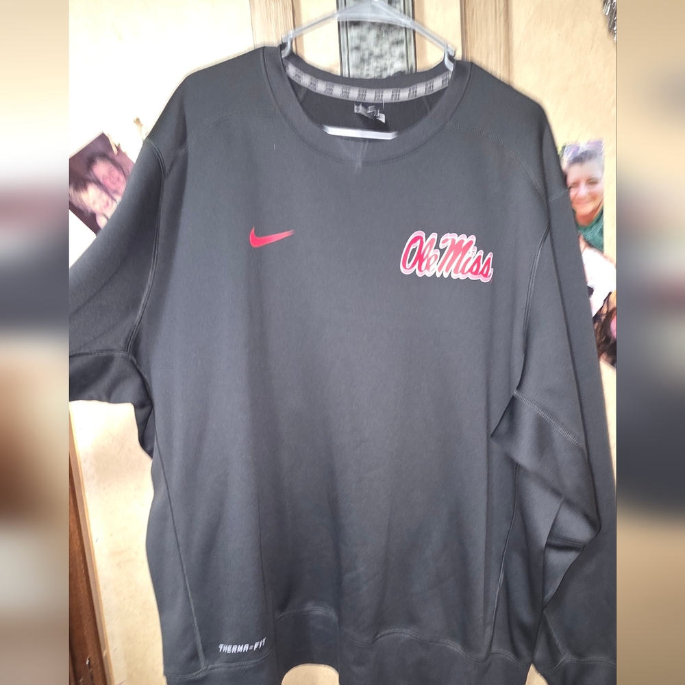 Nike Black Ole Miss Crewneck Sweatshirt